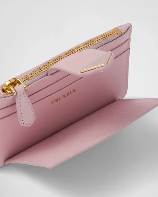 Card Holders*Prada Saffiano and smooth leather card holder Alabasterpink