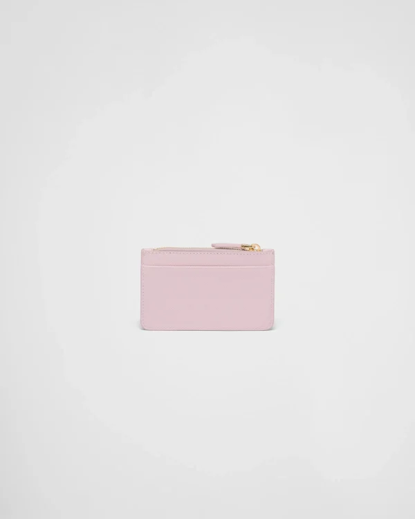 Card Holders*Prada Saffiano and smooth leather card holder Alabasterpink