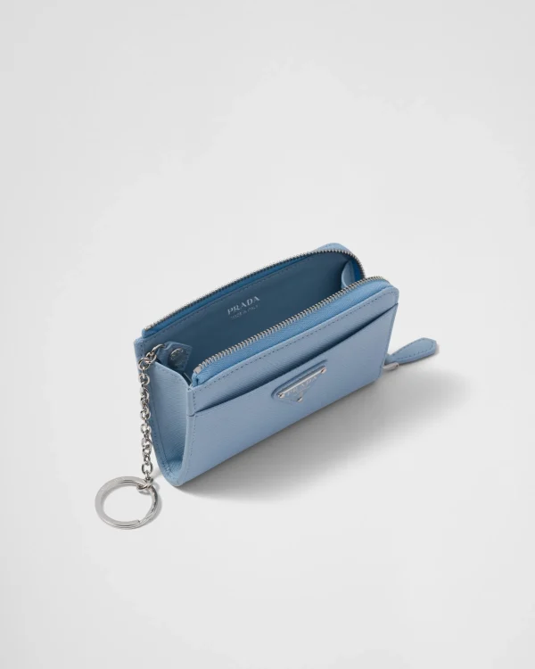 Bag Charms And Keychains | High-tech Accessories*Prada Saffiano keychain Paleblue