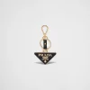 Bag Charms And Keychains*Prada Saffiano Leather and Metal Keychain Black