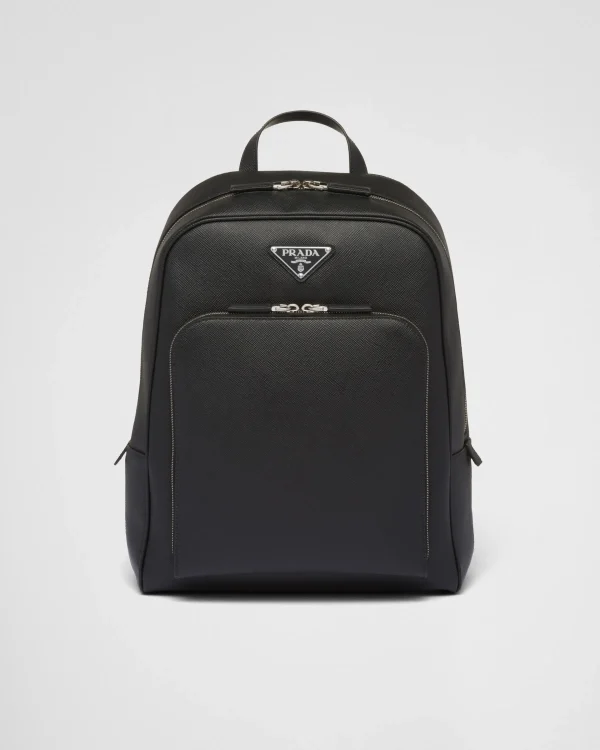 Backpacks And Belt Bags*Prada Saffiano leather backpack Black