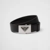 Belts*Prada Saffiano leather belt Black