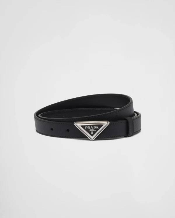 Belts*Prada Saffiano leather belt Black