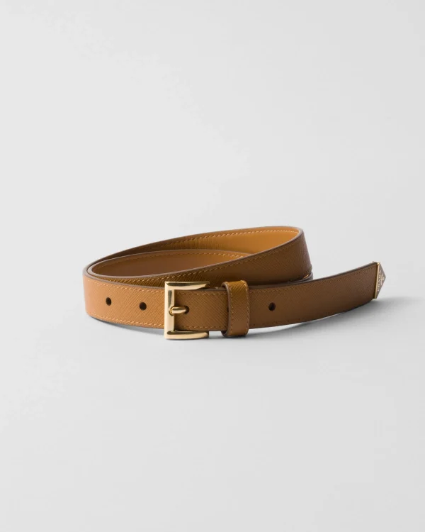 Belts*Prada Saffiano leather belt Caramel