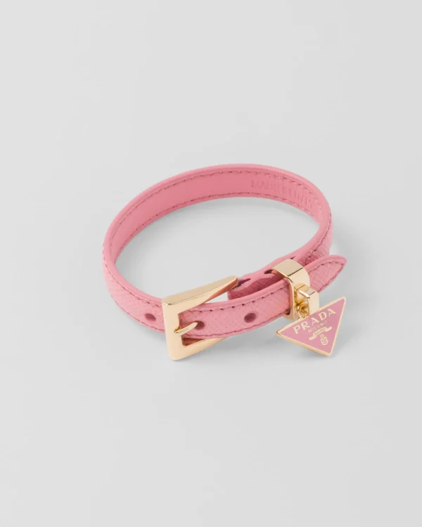 Jewels*Prada Saffiano leather bracelet Petalpink