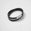 Jewels*Prada Saffiano Leather Bracelet Black