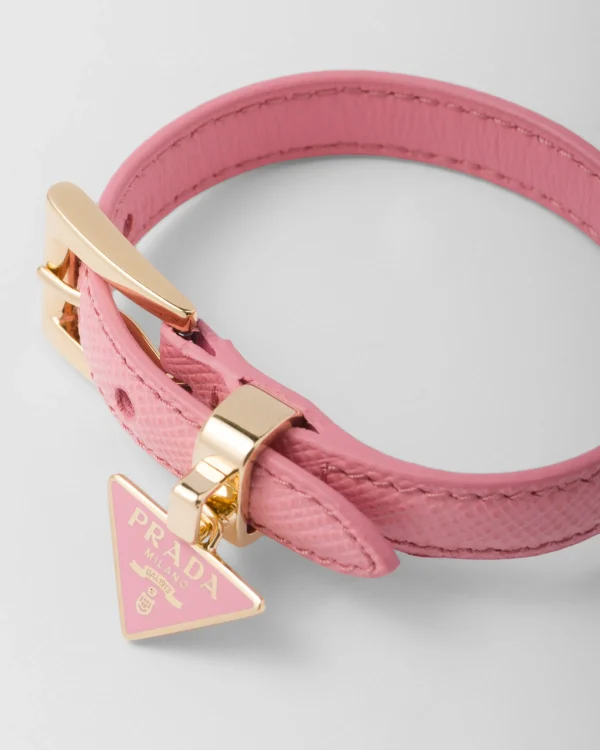 Jewels*Prada Saffiano leather bracelet Petalpink