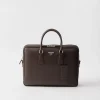 Briefcases*Prada Saffiano leather briefcase Coffee