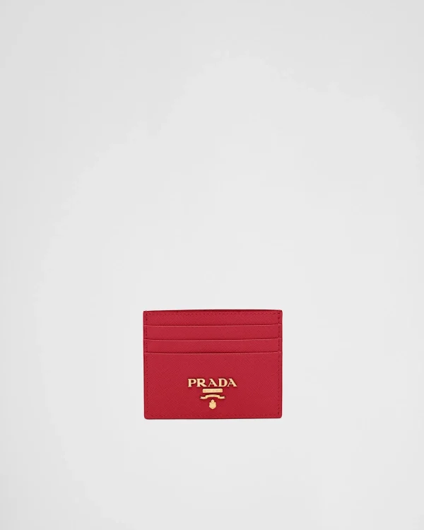 Card Holders*Prada Saffiano Leather Card Holder Fieryred