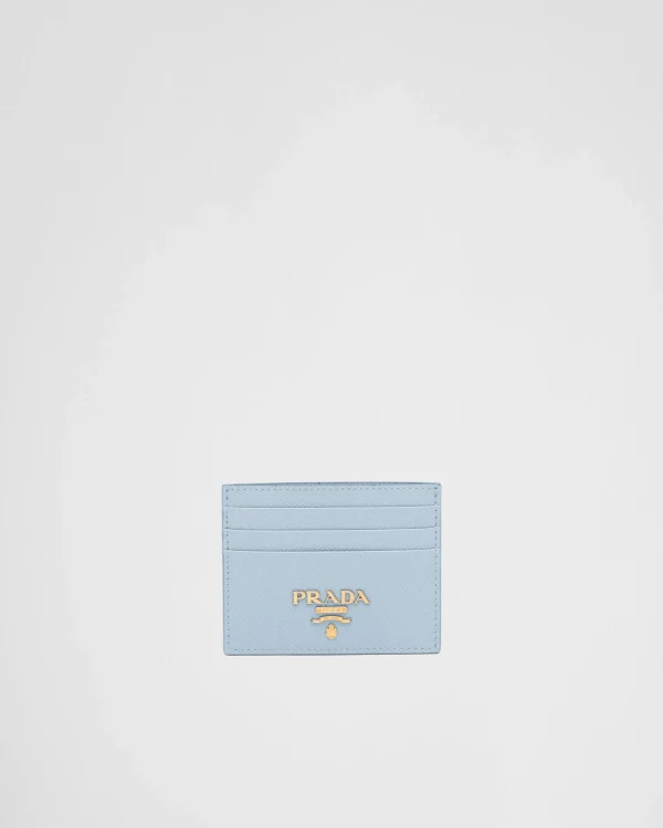 Card Holders*Prada Saffiano Leather Card Holder Lightblue