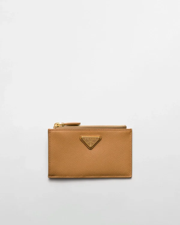 Card Holders*Prada Saffiano leather card holder Natural