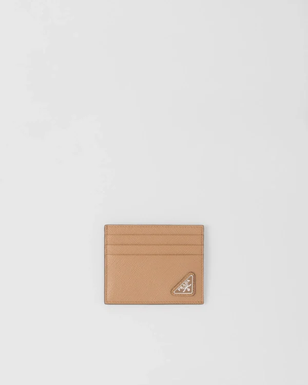 Card Holders*Prada Saffiano leather card holder Caramel