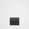 Card Holders*Prada Saffiano leather card holder Coffee/balticblue