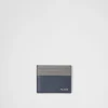 Card Holders*Prada Saffiano leather card holder Balticblue/marblegray