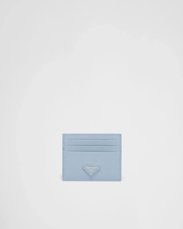 Card Holders*Prada Saffiano Leather Card Holder Paleblue