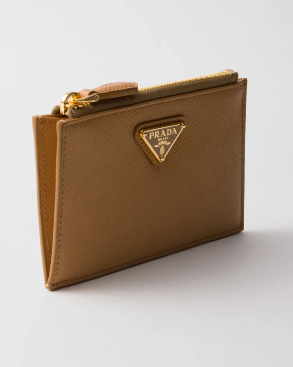 Card Holders*Prada Saffiano leather card holder Natural