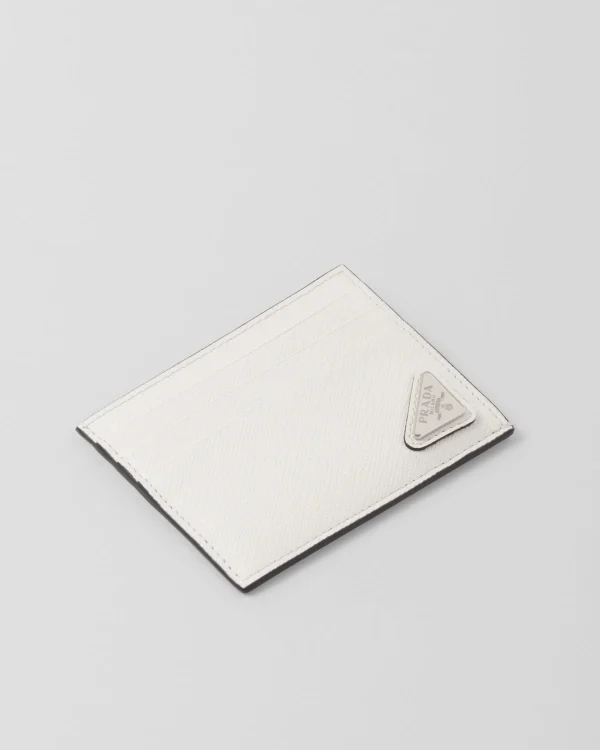 Card Holders*Prada Saffiano leather card holder White