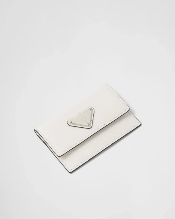 Card Holders*Prada Saffiano leather card holder White