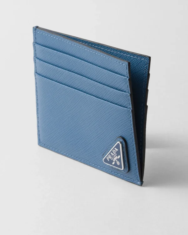 Card Holders*Prada Saffiano leather card holder Aviatorblue