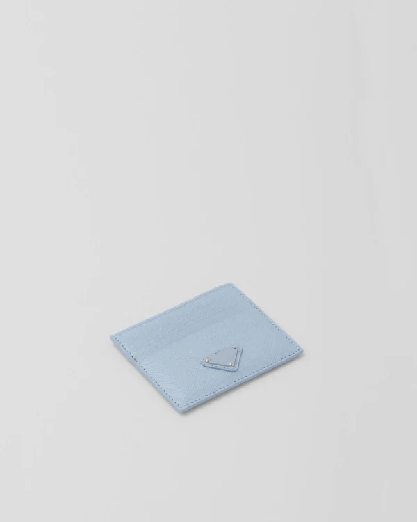 Card Holders*Prada Saffiano Leather Card Holder Paleblue