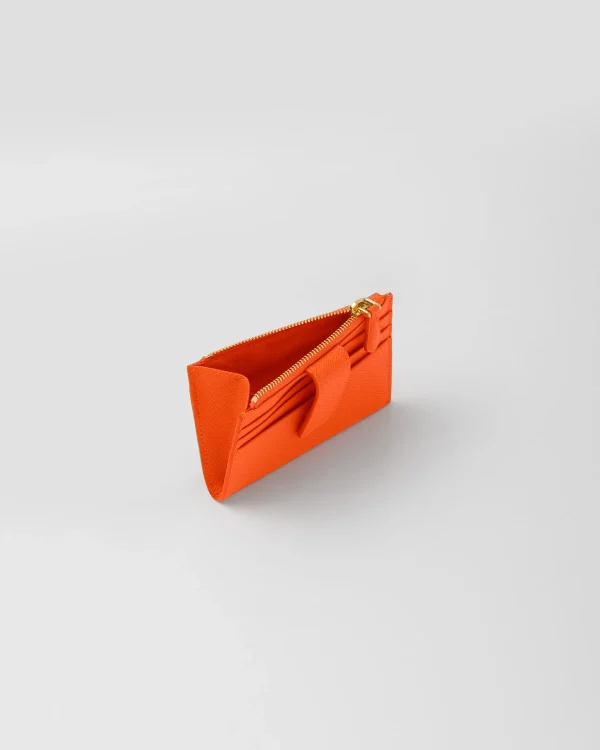 Card Holders*Prada Saffiano Leather Card Holder Orange