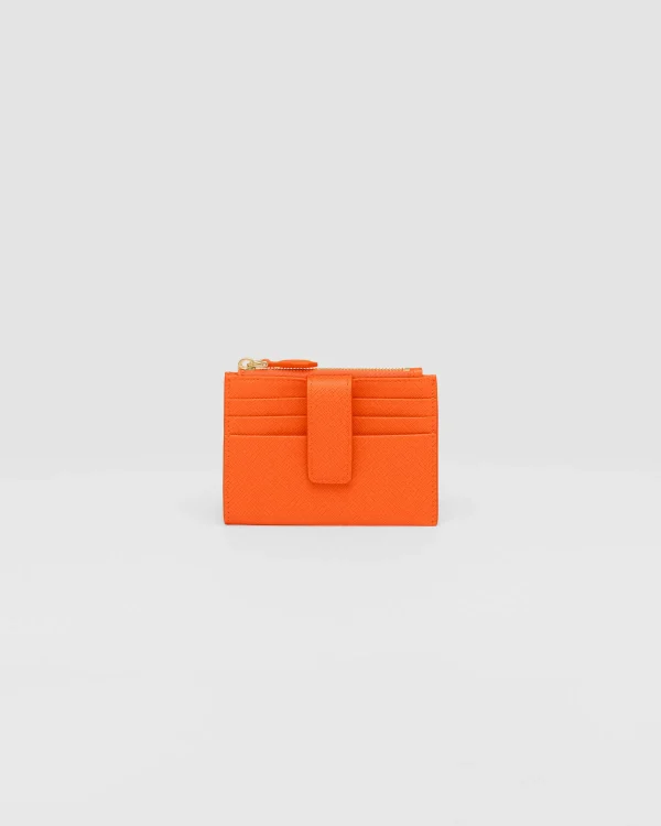 Card Holders*Prada Saffiano Leather Card Holder Orange