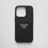 High-tech Accessories*Prada Saffiano leather cover for iPhone 15 Pro Black