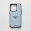 High-tech Accessories*Prada Saffiano leather cover for iPhone 15 Pro Paleblue