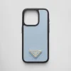 High-tech Accessories*Prada Saffiano leather cover for iPhone 15 Pro Lightblue