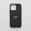 High-tech Accessories*Prada Saffiano leather cover for iPhone 15 Pro Max Black