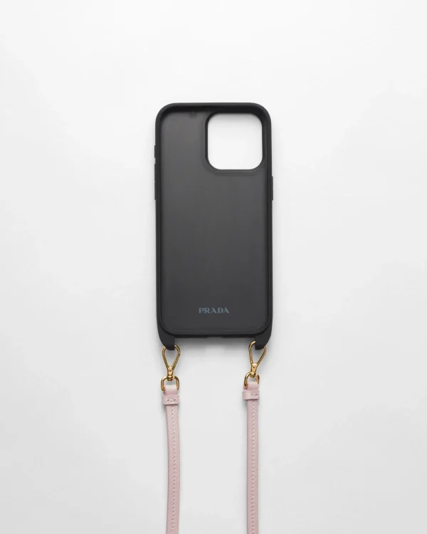 High-tech Accessories*Prada Saffiano leather cover for iPhone 15 Pro Max Alabasterpink