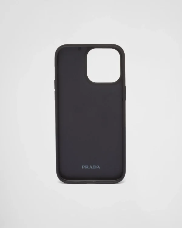 High-tech Accessories*Prada Saffiano leather cover for iPhone 14 Pro Max Paleblue