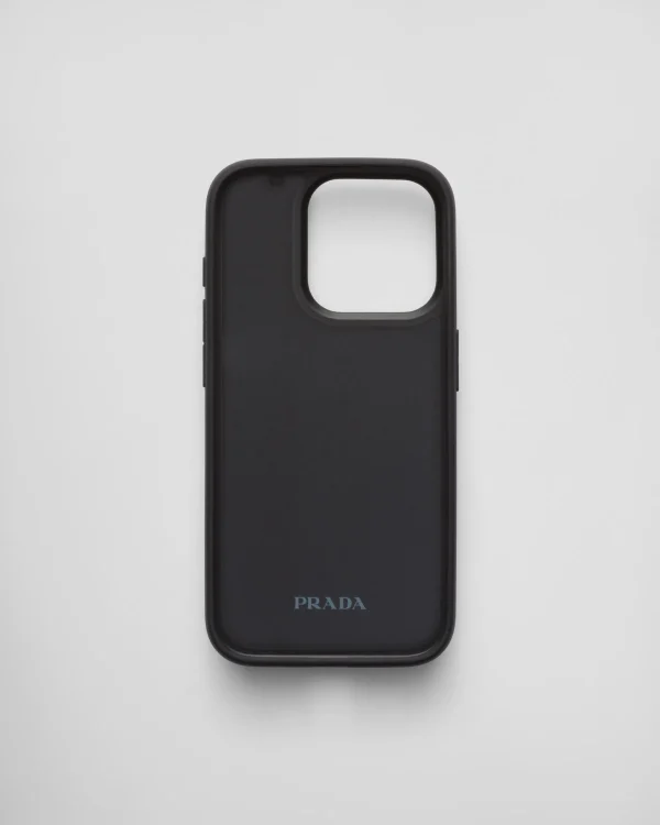 High-tech Accessories*Prada Saffiano leather cover for iPhone 15 Pro Black