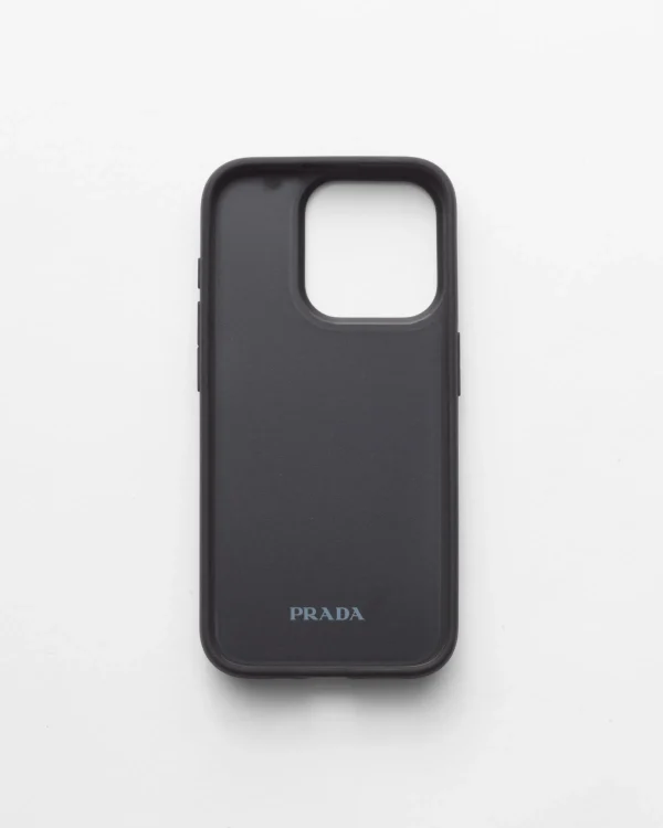 High-tech Accessories*Prada Saffiano leather cover for iPhone 15 Pro Black