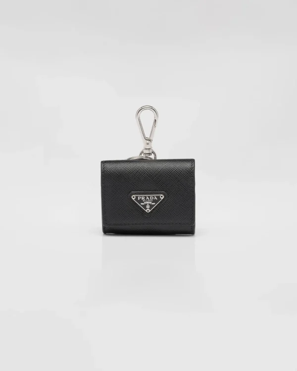 Bag Charms And Keychains | High-tech Accessories*Prada Saffiano leather headphone case Black