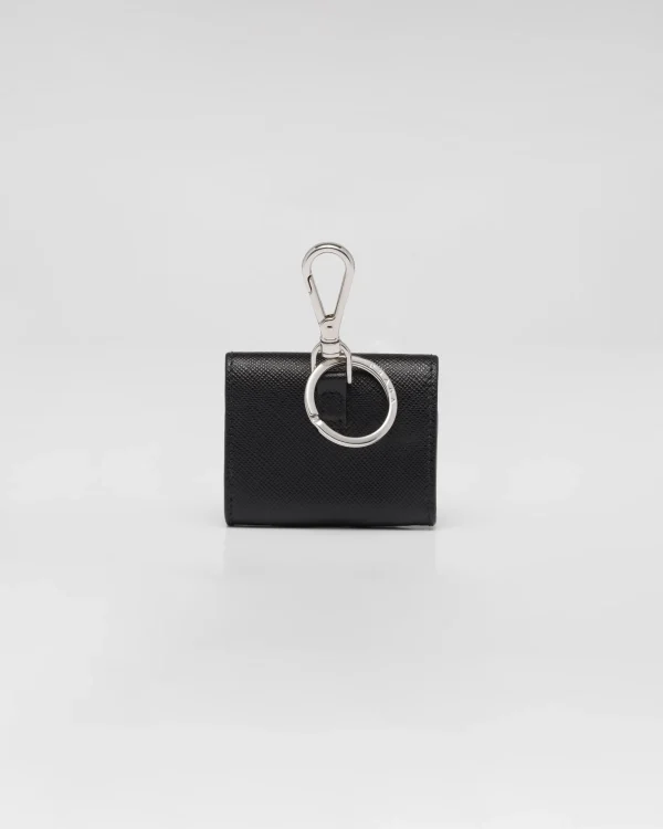 Bag Charms And Keychains | High-tech Accessories*Prada Saffiano leather headphone case Black