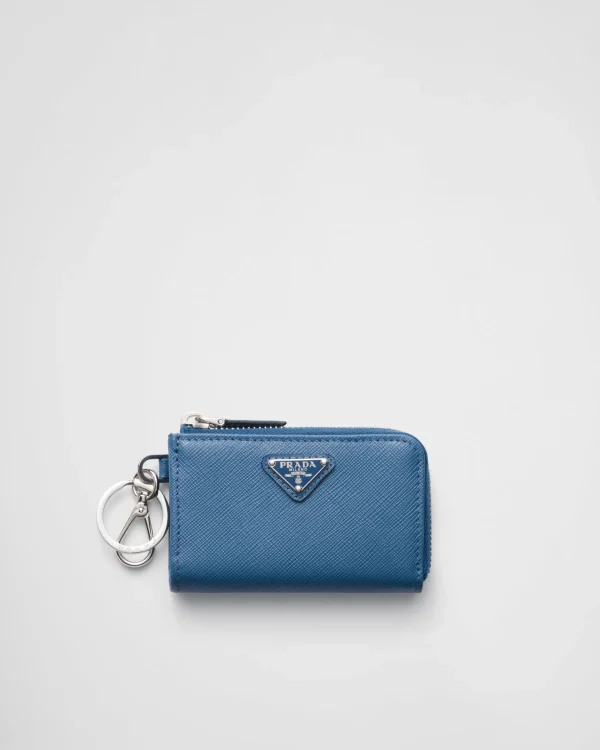 Bag Charms And Keychains | High-tech Accessories*Prada Saffiano Leather Mini Pouch Aviatorblue