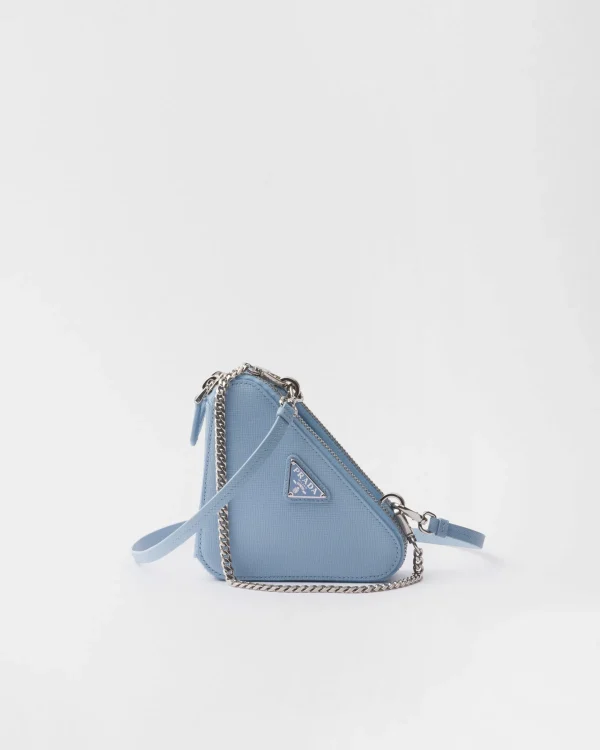 Mini Bags | Mini Bags*Prada Saffiano leather mini pouch Lightblue