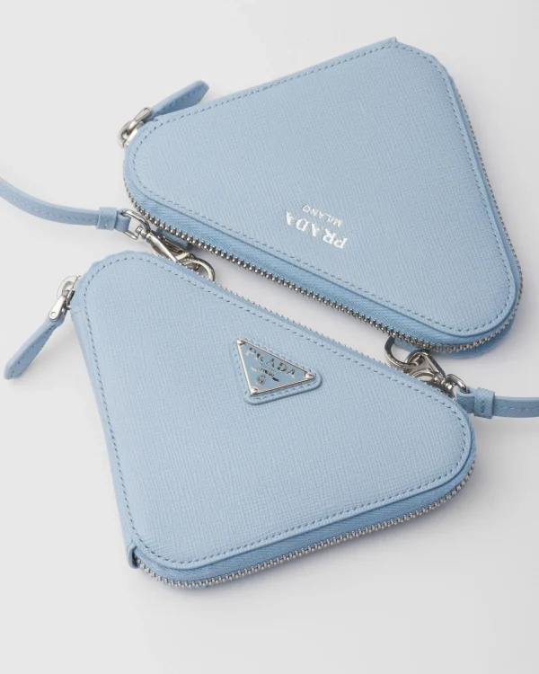 Mini Bags | Mini Bags*Prada Saffiano leather mini pouch Lightblue