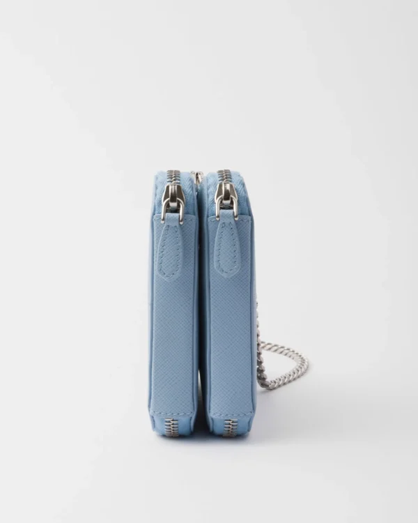 Mini Bags | Mini Bags*Prada Saffiano leather mini pouch Lightblue