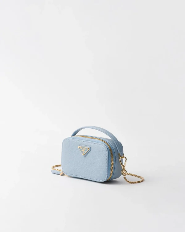 Mini Bags | Mini Bags*Prada Saffiano leather mini-pouch Lightblue