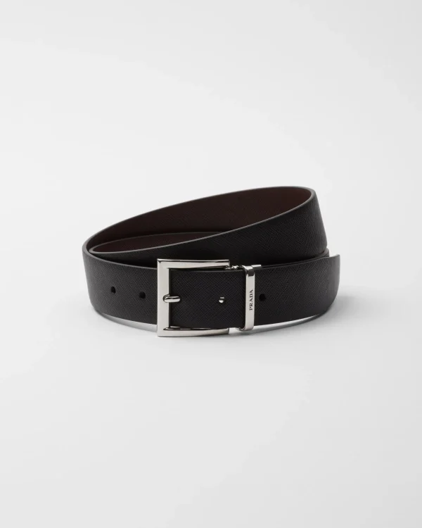 Belts*Prada Saffiano Leather Reversible Belt