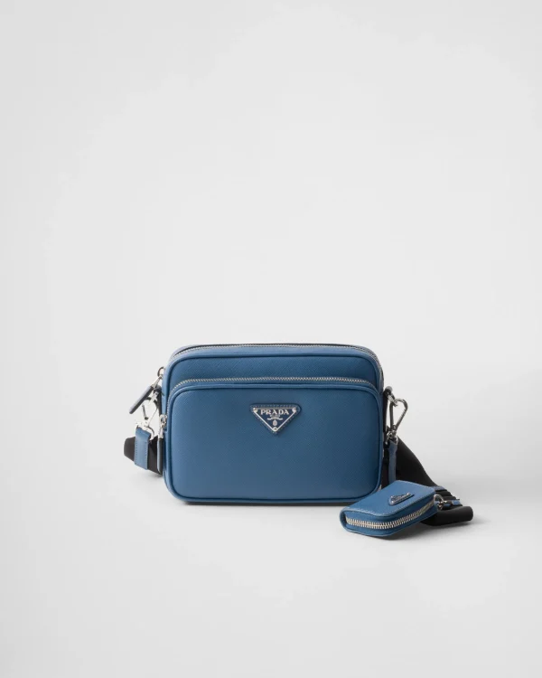 Messenger Bags*Prada Saffiano leather shoulder bag Airforceblue