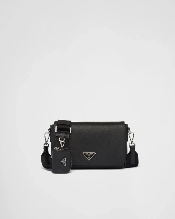 Messenger Bags*Prada Saffiano leather shoulder bag Black