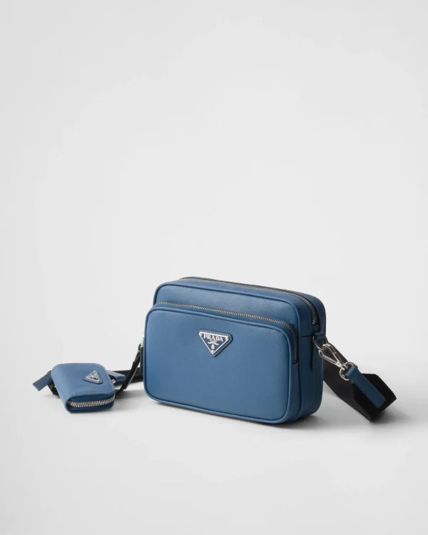 Messenger Bags*Prada Saffiano leather shoulder bag Airforceblue