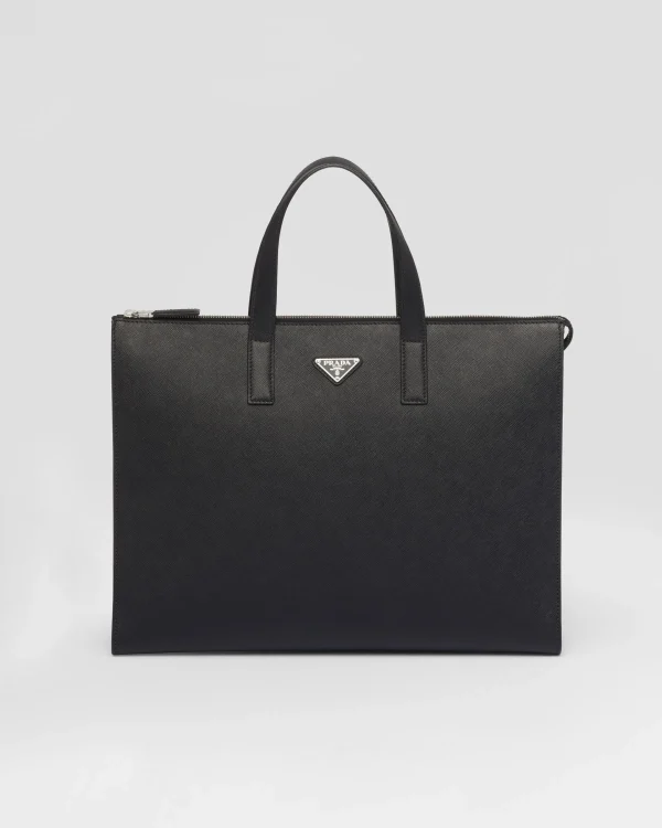 Briefcases | Totes*Prada Saffiano leather tote Black