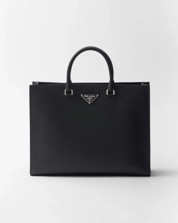 Briefcases | Totes*Prada Saffiano leather tote bag Black