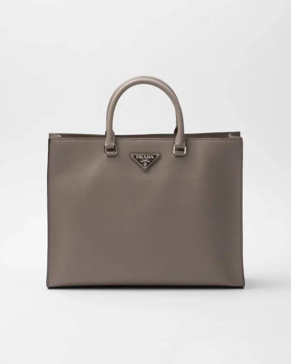 Totes*Prada Saffiano leather tote bag Claygrey