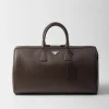 Travel Bags | Travel Bags*Prada Saffiano Leather Travel Bag Coffee