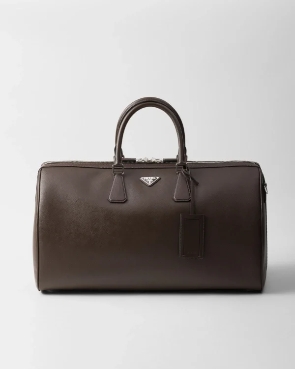 Travel Bags | Travel Bags*Prada Saffiano Leather Travel Bag Coffee